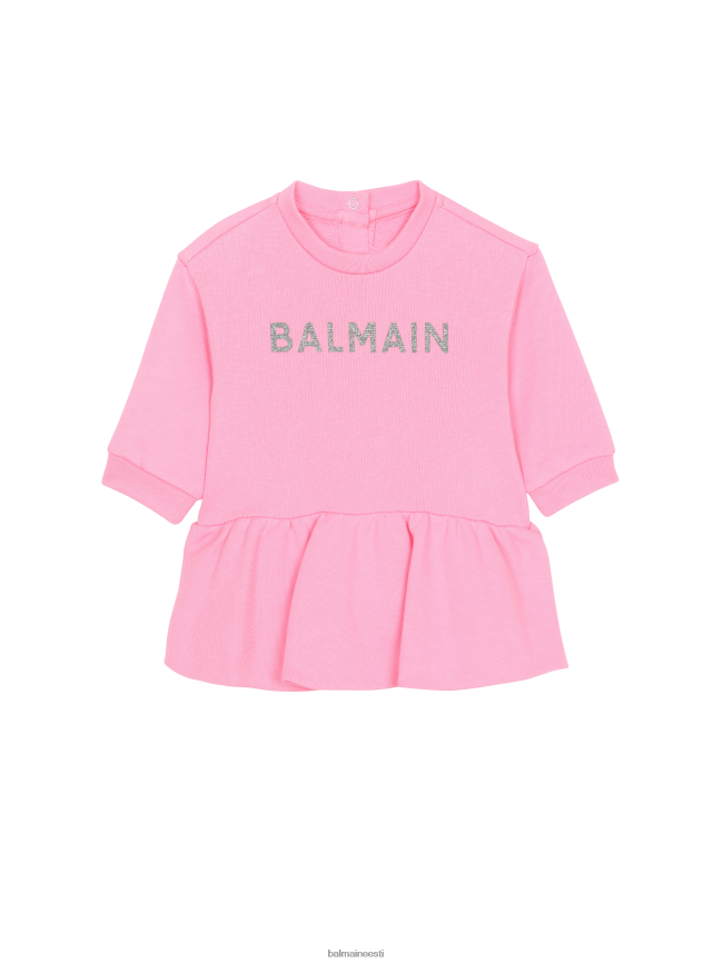 ee Balmain Riietus beebid puuvillane kleit brändi logoga roosa LJ80021247