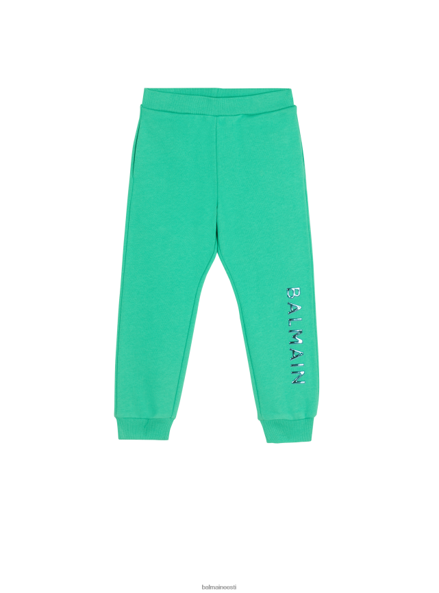 ee Balmain Riietus poisid puuvillased jooksupüksid brändi logoga roheline LJ80021234