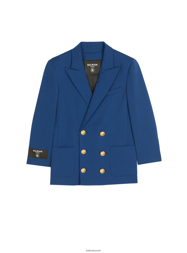 ee Balmain Riietus poisid kaherealine villane jope merevägi LJ80021230