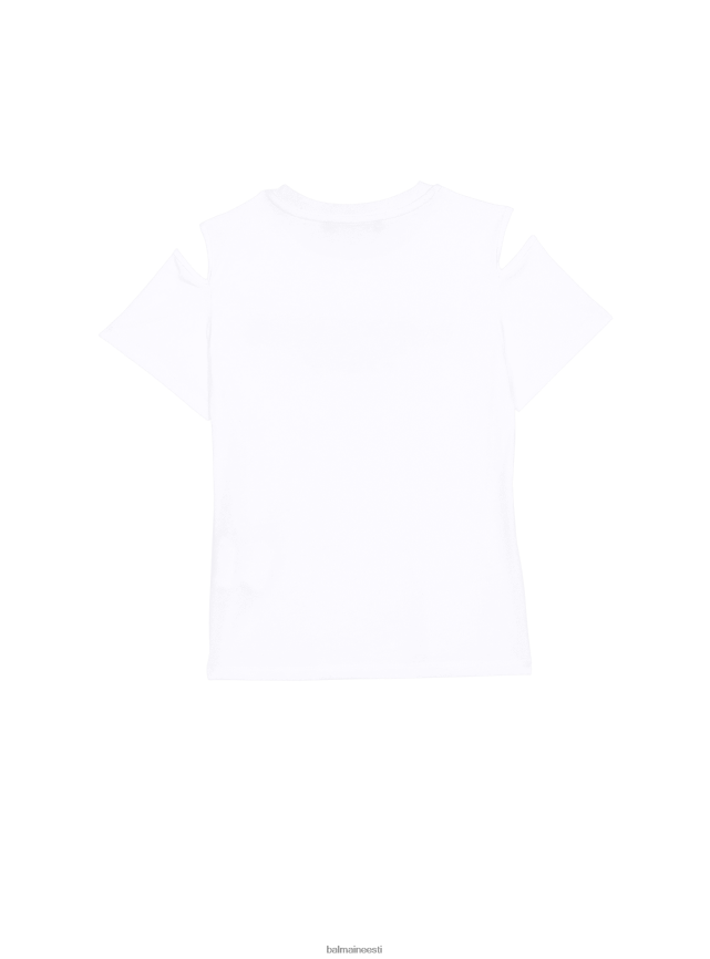 ee Balmain Riietus poisid puuvillane brändi logoga t-särk valge LJ80021243