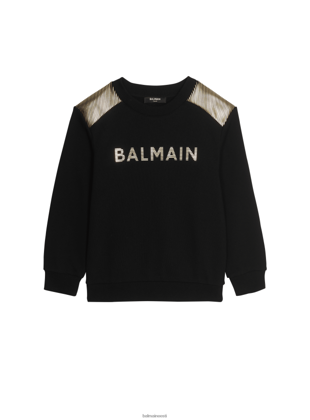 ee Balmain Riietus poisid puuvillase kaubamärgi logoga dressipluus must LJ80021240
