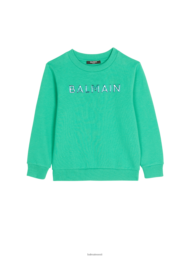 ee Balmain Riietus poisid puuvillase kaubamärgi logoga dressipluus roheline LJ80021233