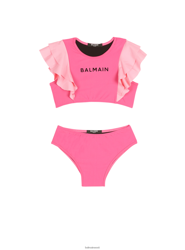 ee Balmain Riietus tüdrukud kaubamärgi logoga ujumistrikoo roosa LJ80021219