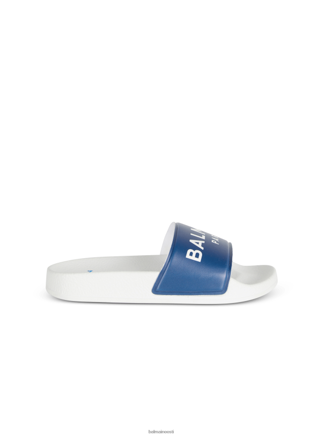 ee Balmain Riietus tüdrukud lamedad kaubamärgiga sandaalid merevägi LJ80021214