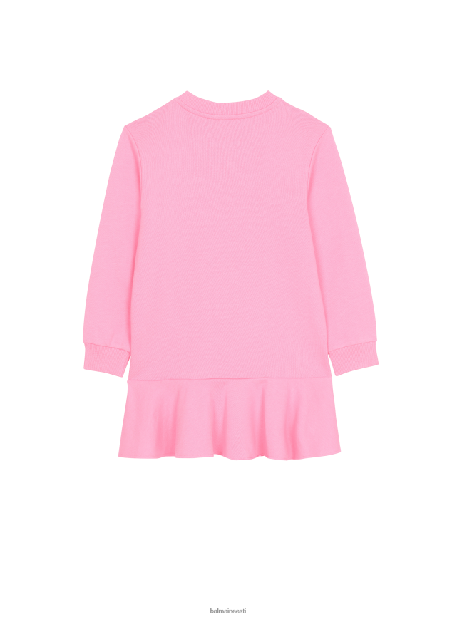 ee Balmain Riietus tüdrukud puuvillane kleit brändi logoga roosa LJ80021221