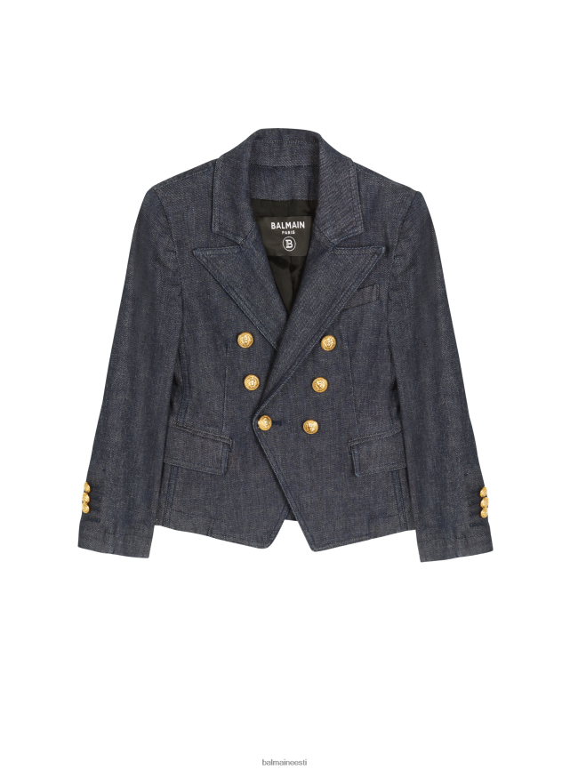 ee Balmain Riietus tüdrukud kaherealine teksajakk sinine LJ80021209