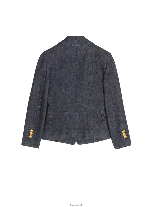 ee Balmain Riietus tüdrukud kaherealine teksajakk sinine LJ80021209