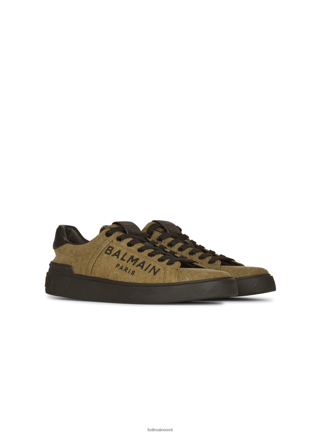 ee Balmain jalatsid mehed brändi logoga prinditud lõuend b-court tossud khaki LJ80021135