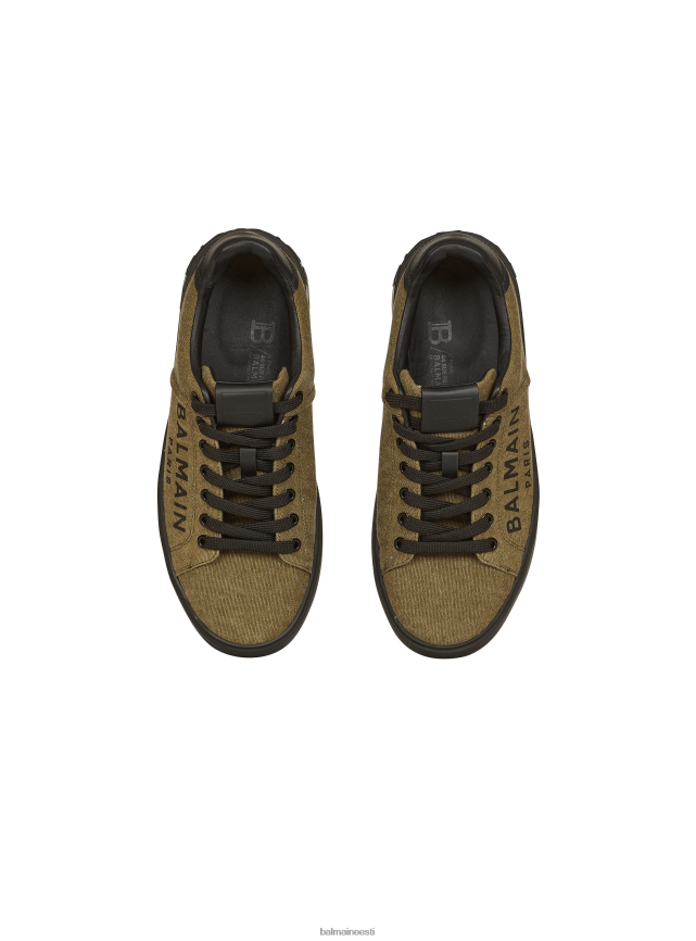 ee Balmain jalatsid mehed brändi logoga prinditud lõuend b-court tossud khaki LJ80021135