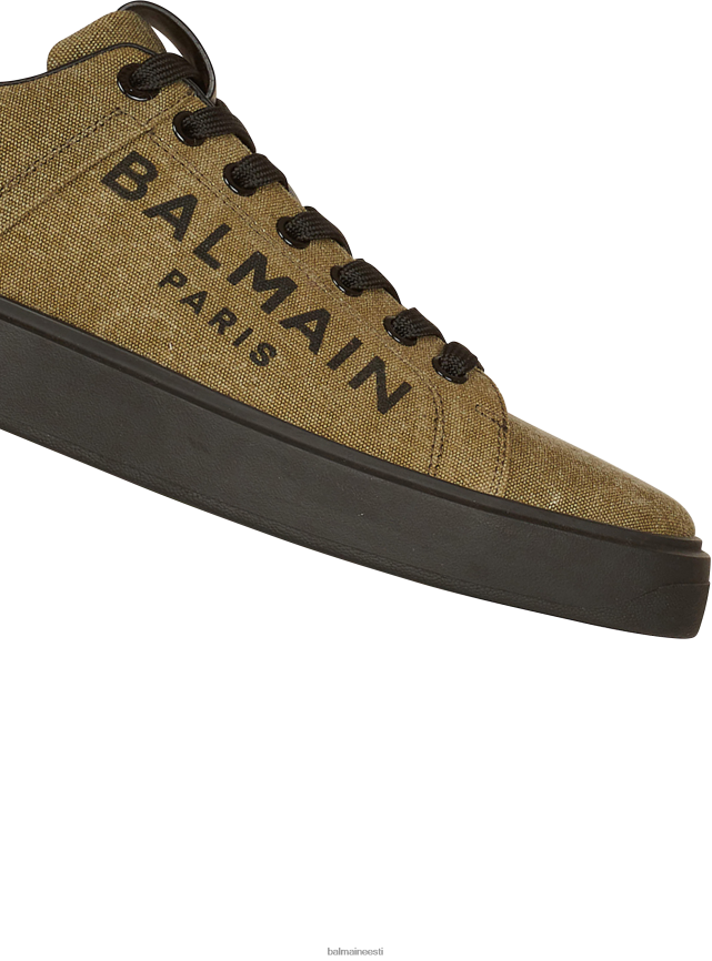 ee Balmain jalatsid mehed brändi logoga prinditud lõuend b-court tossud khaki LJ80021135