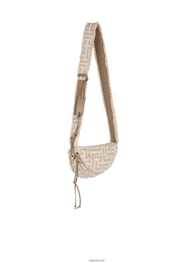 ee Balmain tarvikud mehed monogrammiga puuvillane raffia vöökott beež LJ80021157