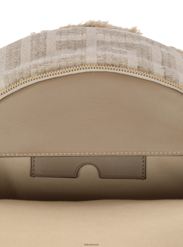 ee Balmain tarvikud mehed monogrammiga puuvillane raffia vöökott beež LJ80021157