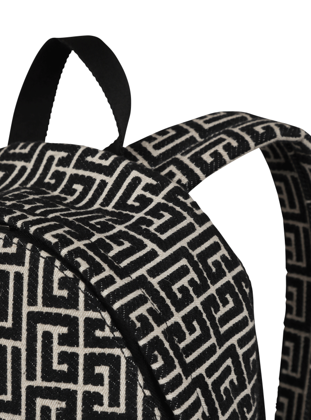 ee Balmain tarvikud mehed žakaarmonogrammiga seljakott must LJ80021154