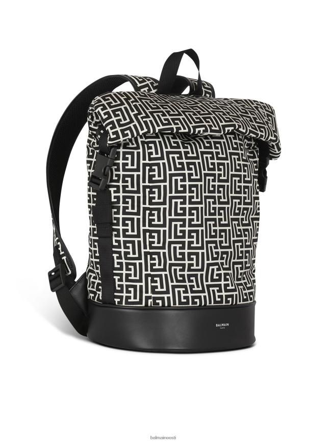ee Balmain tarvikud mehed bicolor maxi monogrammi nailonist 1945 seljakott must LJ80021155