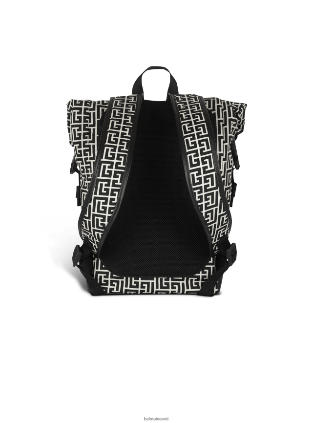 ee Balmain tarvikud mehed bicolor maxi monogrammi nailonist 1945 seljakott must LJ80021155