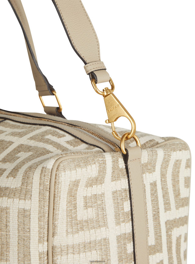 ee Balmain tarvikud mehed monogrammiga raffia reisikott beež LJ80021153