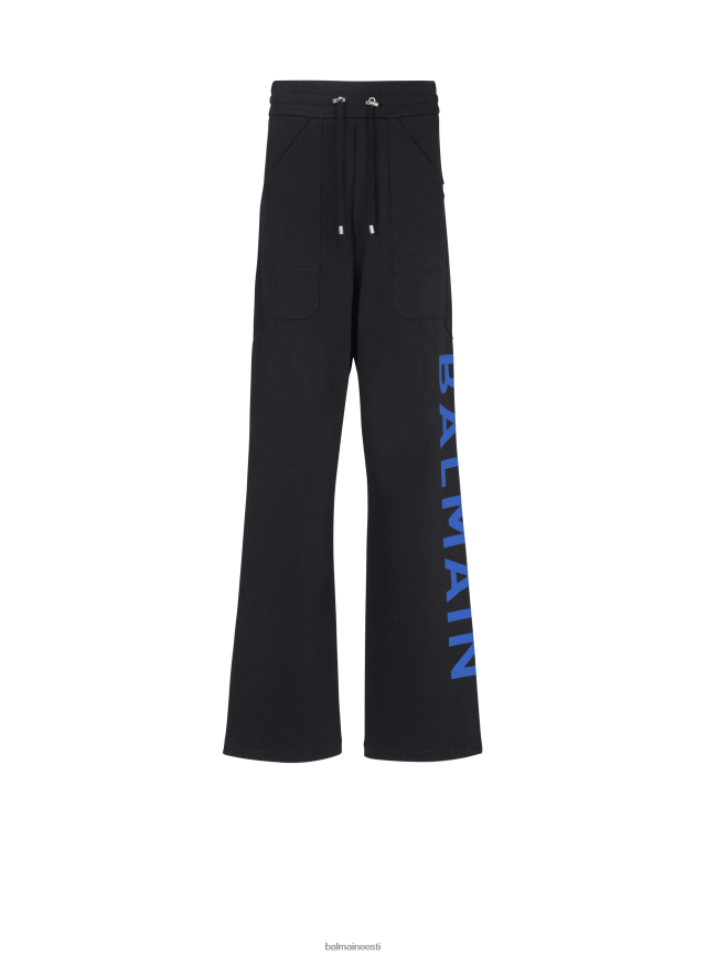 ee Balmain Riietus mehed Brändi logoga jooksupüksid keskkonnasõbralikust puuvillast must LJ80021080