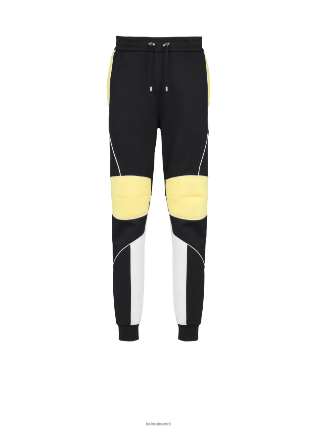 ee Balmain Riietus mehed neopreenpaneelidega jooksupüksid must LJ80021083