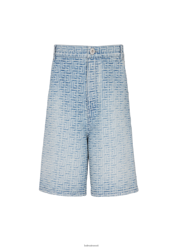 ee Balmain Riietus mehed monogrammiga sirge lõikega teksapüksid sinine LJ8002808