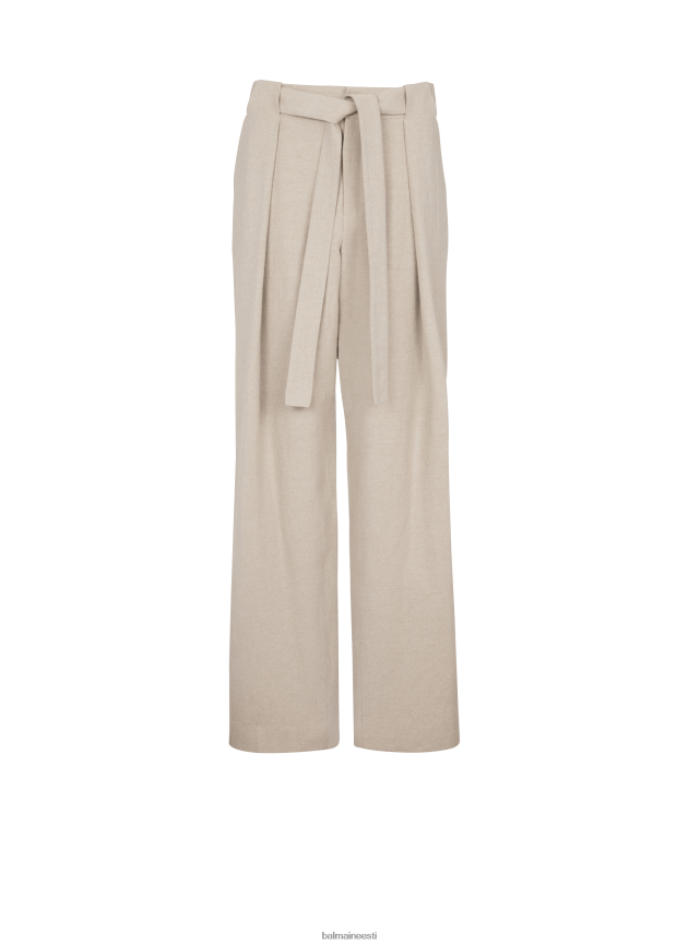 ee Balmain Riietus mehed avarad linased püksid beež LJ80021049