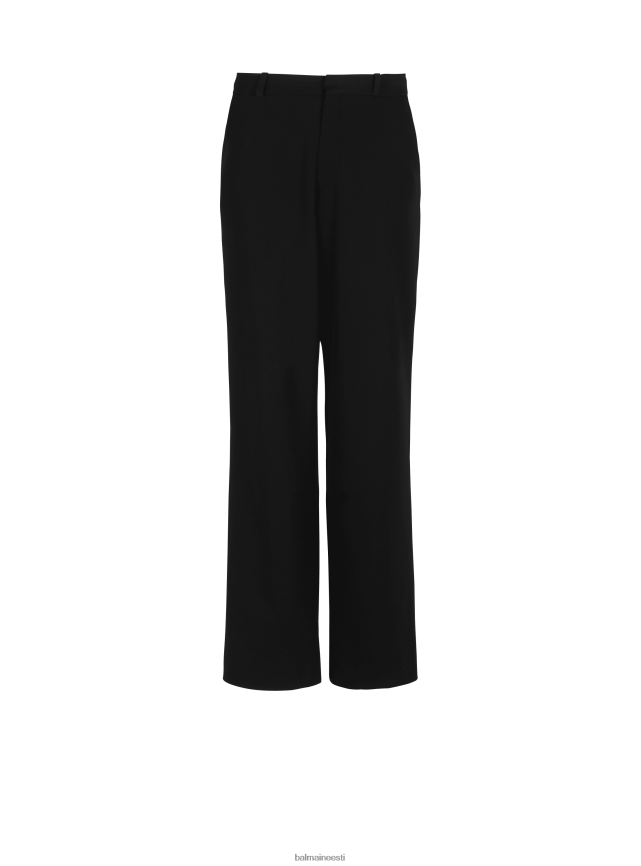 ee Balmain Riietus mehed laia säärega villased püksid must LJ80021063