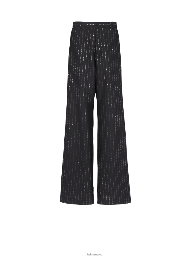 ee Balmain Riietus mehed litrite triipudega püksid must LJ80021057