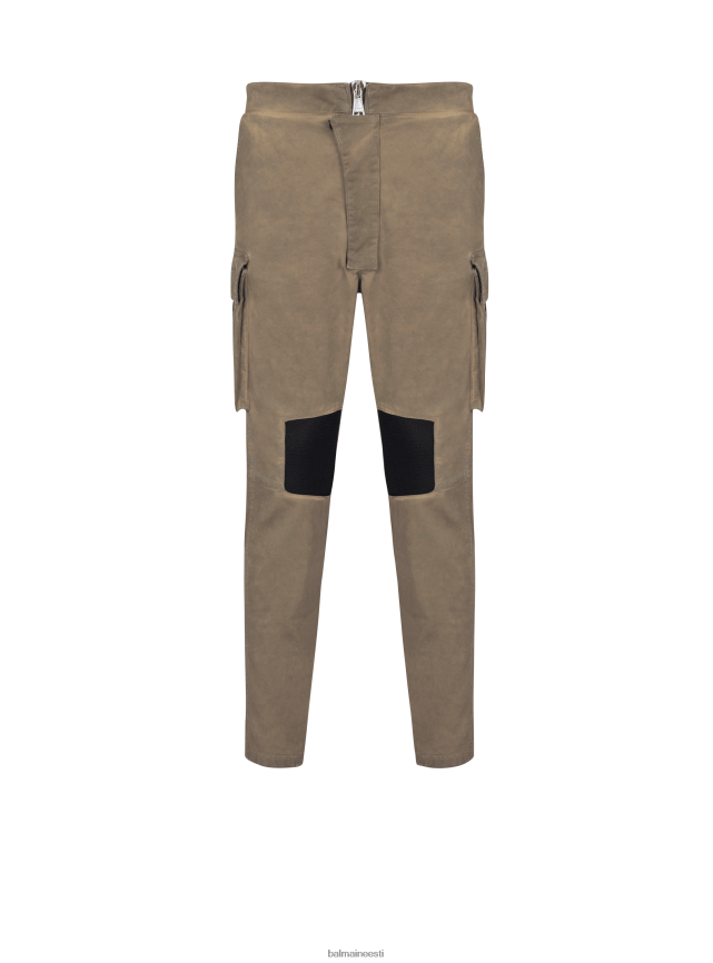 ee Balmain Riietus mehed puuvillased cargo püksid vahetükkidega khaki LJ80021067