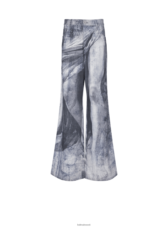 ee Balmain Riietus mehed avarate kujudega teksapüksid hall LJ8002807