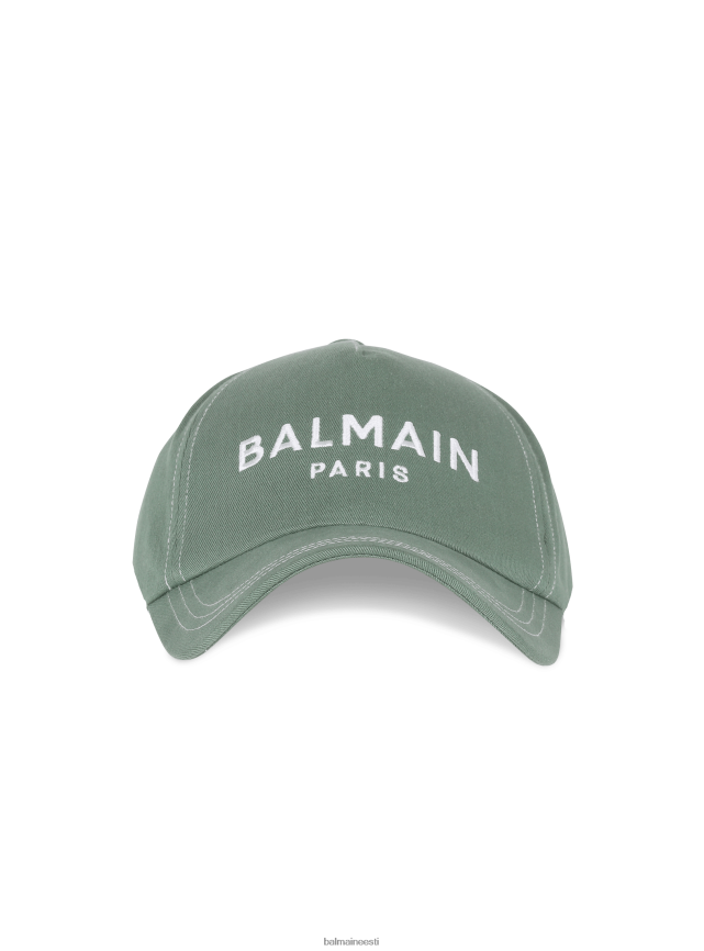 ee Balmain tarvikud mehed brändi tikitud puuvillane müts roheline LJ80021173
