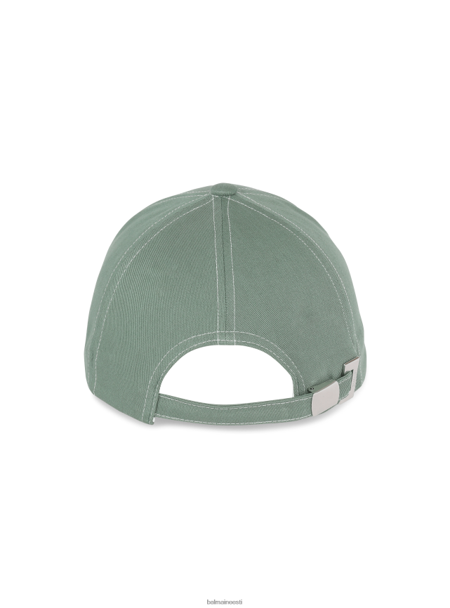 ee Balmain tarvikud mehed brändi tikitud puuvillane müts roheline LJ80021173