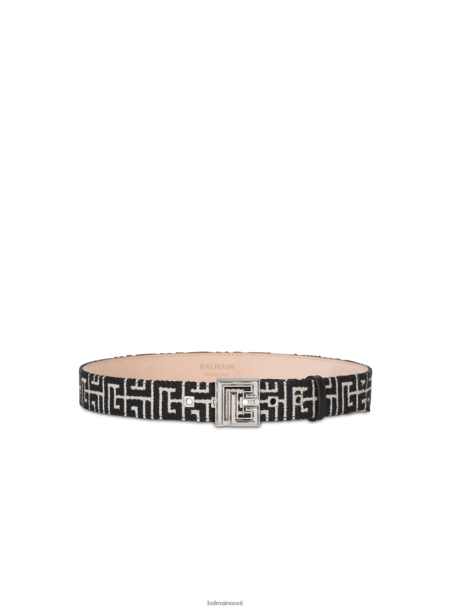 ee Balmain tarvikud mehed monogrammiga žakaarvärvi pb-rihm must LJ80021166