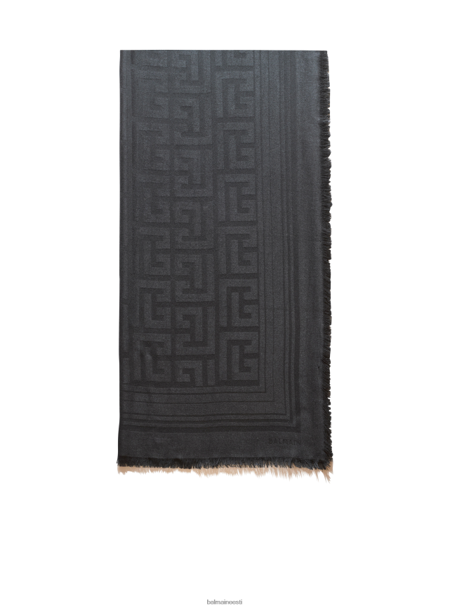 ee Balmain tarvikud mehed brändi monogrammmustriga viskoossall must LJ80021199