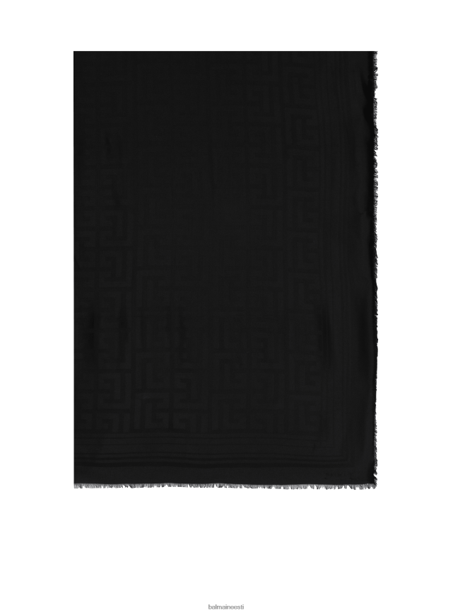 ee Balmain tarvikud mehed monogrammiline sall must LJ80021196