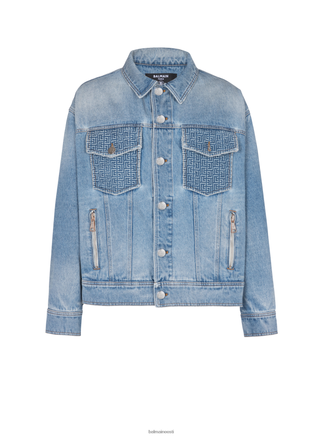 ee Balmain Riietus mehed Brändi logoga teksajakk sinine LJ8002814