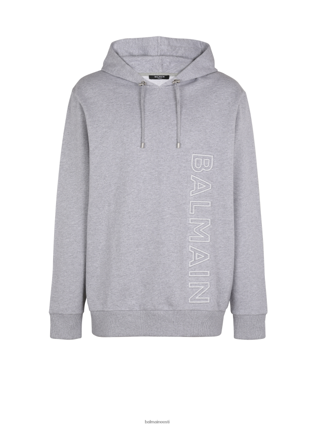 ee Balmain Riietus mehed Keskkonnasõbralikust puuvillast kapuuts helkurlogoga hall LJ8002955