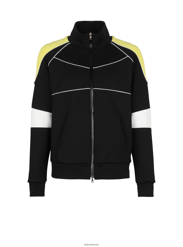 ee Balmain Riietus mehed neopreenpaneelidega dressipluus must LJ8002968