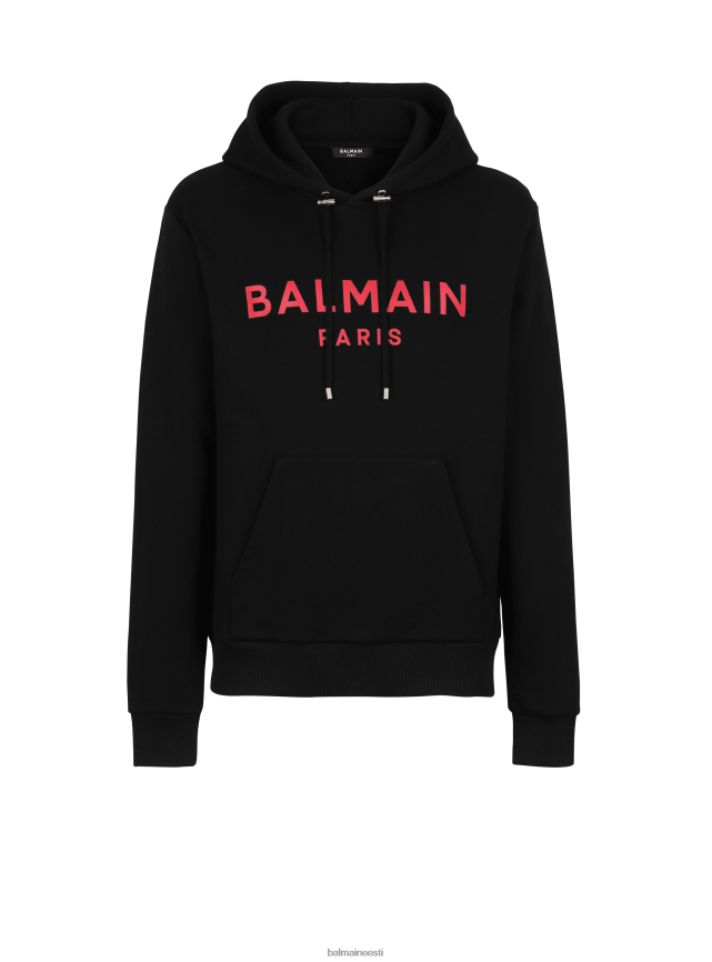 ee Balmain Riietus mehed puuvillane dressipluus brändi Paris logo trükiga must LJ8002948
