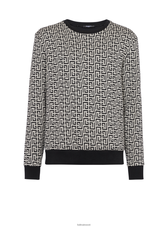 ee Balmain Riietus mehed puuvillane monogrammiga dressipluus must LJ8002946