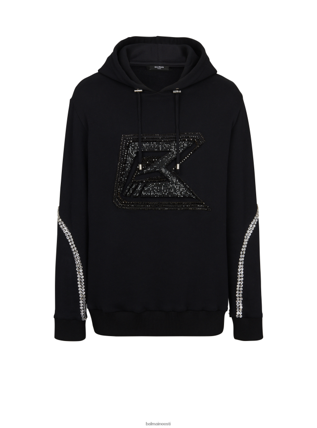 ee Balmain Riietus mehed tikitud kapuuts must LJ8002969