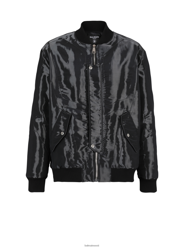 ee Balmain Riietus mehed lamineeritud bomber jope must LJ80021044