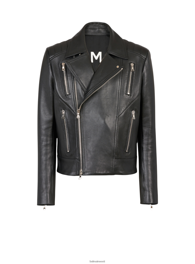 ee Balmain Riietus mehed nahast biker jope must LJ80021031