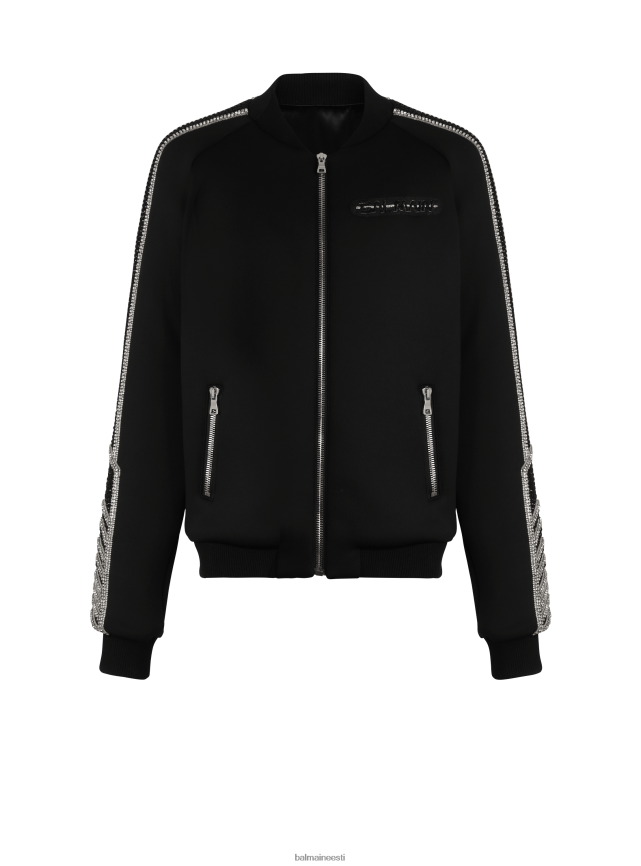 ee Balmain Riietus mehed tikitud neopreenist pommitaja must LJ80021045