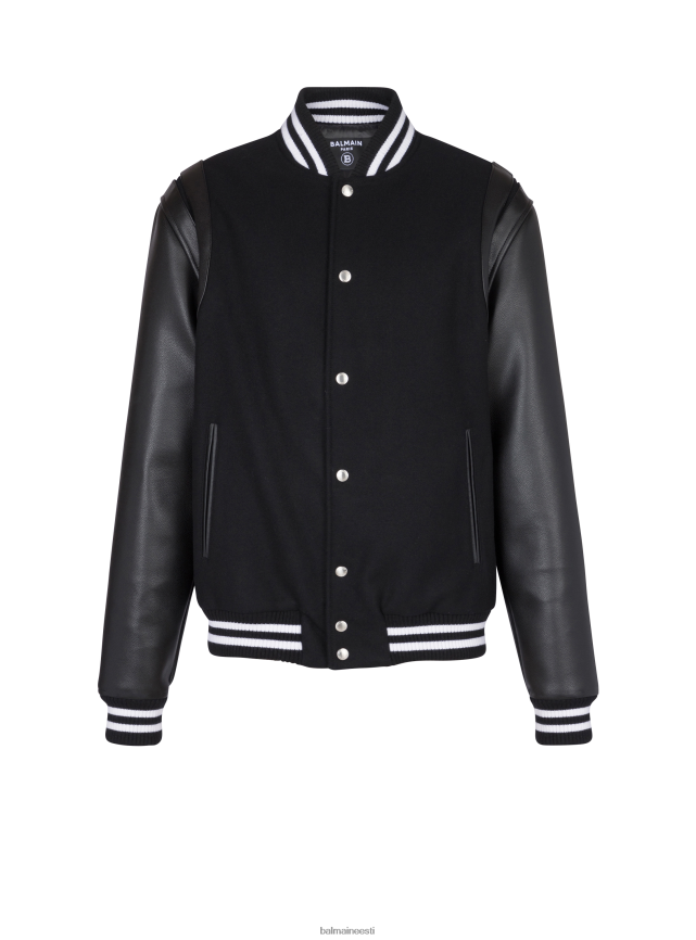 ee Balmain Riietus mehed villane ja nahkne kaisu must LJ80021024