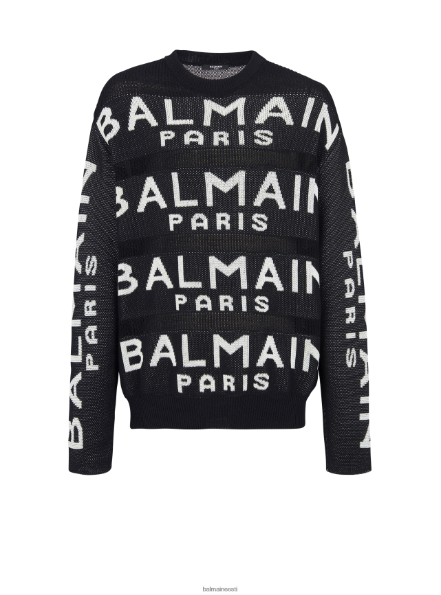 ee Balmain Riietus mehed kududa brändi logoga kampsun must LJ8002981