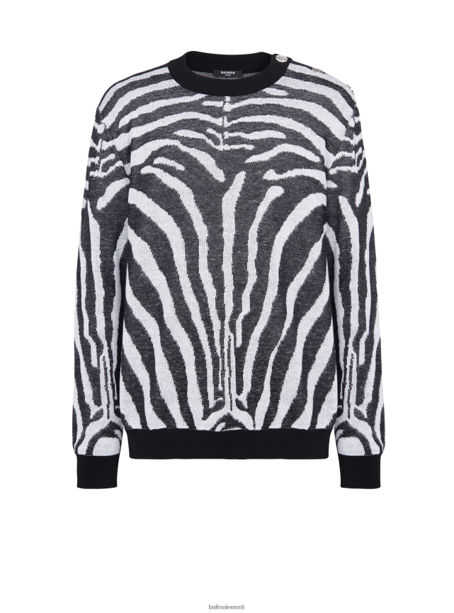 ee Balmain Riietus mehed sebramustriga linane kampsun must LJ8002985