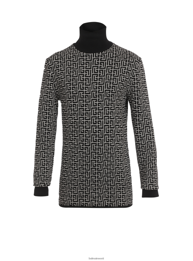 ee Balmain Riietus mehed villane kaelusega kampsun must LJ8002983