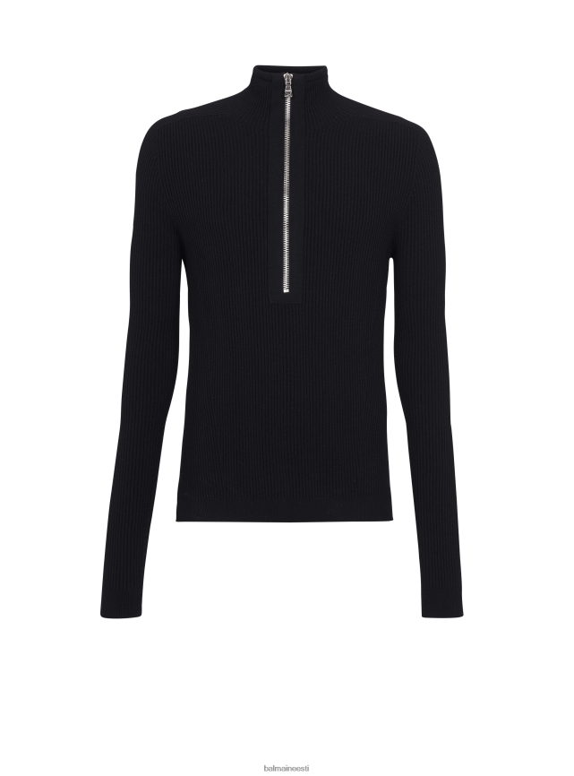 ee Balmain Riietus mehed villane kampsun must LJ8002986