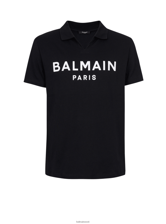 ee Balmain Riietus mehed puuvillane polo kaubamärgi logo trükiga must LJ8002925