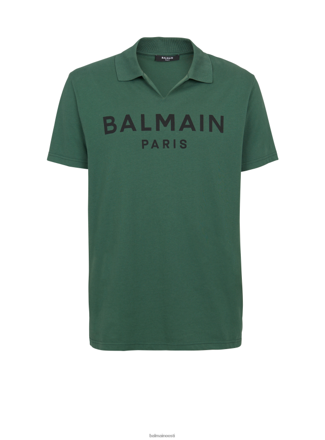 ee Balmain Riietus mehed puuvillane polo kaubamärgi logo trükiga roheline LJ8002926