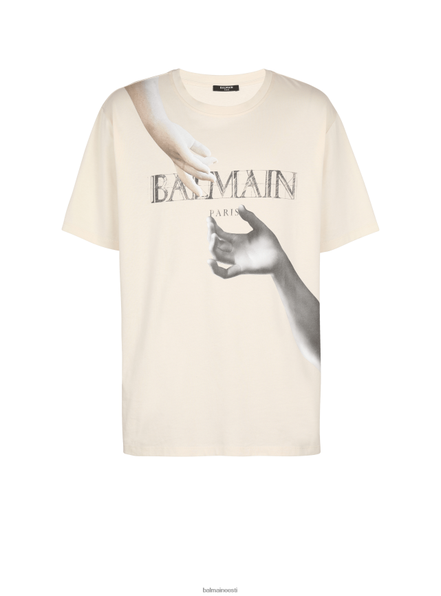 ee Balmain Riietus mehed avara kujuga t-särk valge LJ8002839